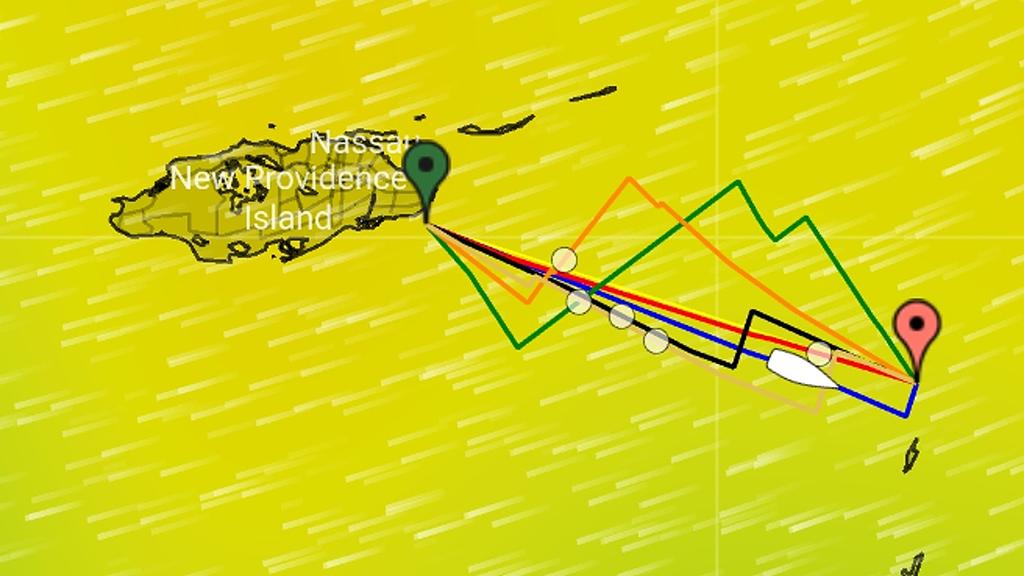 Close hauled on our forecast for the first day Yellow Banks crossing (source: Predict Wind)