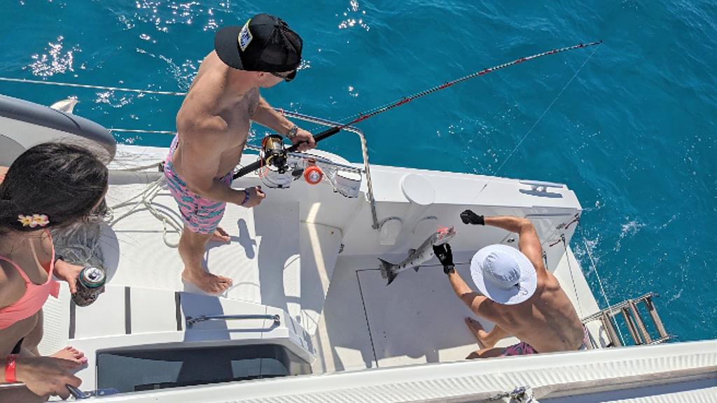 First fish of the trip - barracuda of course in 20 feet of water