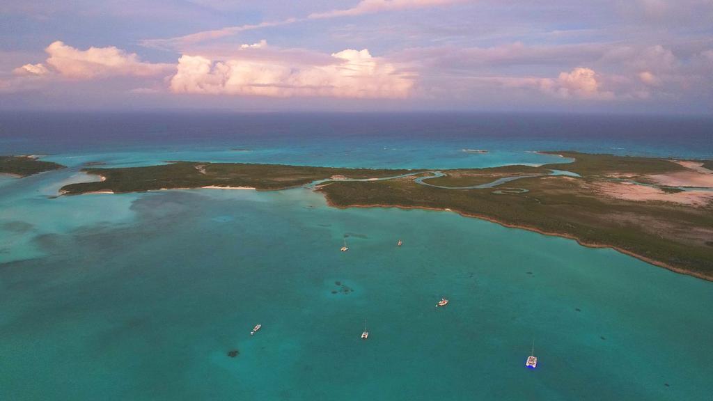 Fresh Water Bay at Shroud Cay and the mangrove river in the background