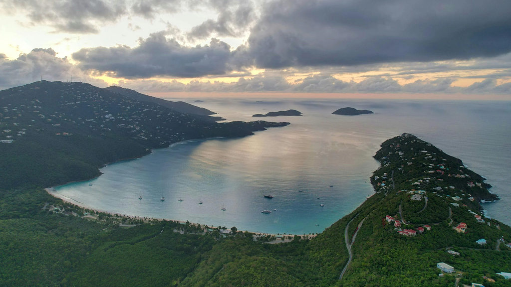 Sunset shot from the drone at Magens Bay