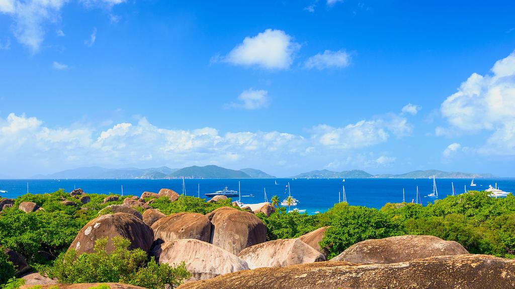 The Baths BVI from atop the trail that leads to the parking lot and entrance