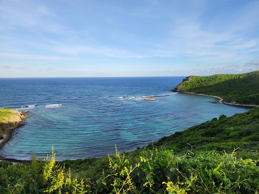 Views from the top of The Bight overlooking the windward side of the island