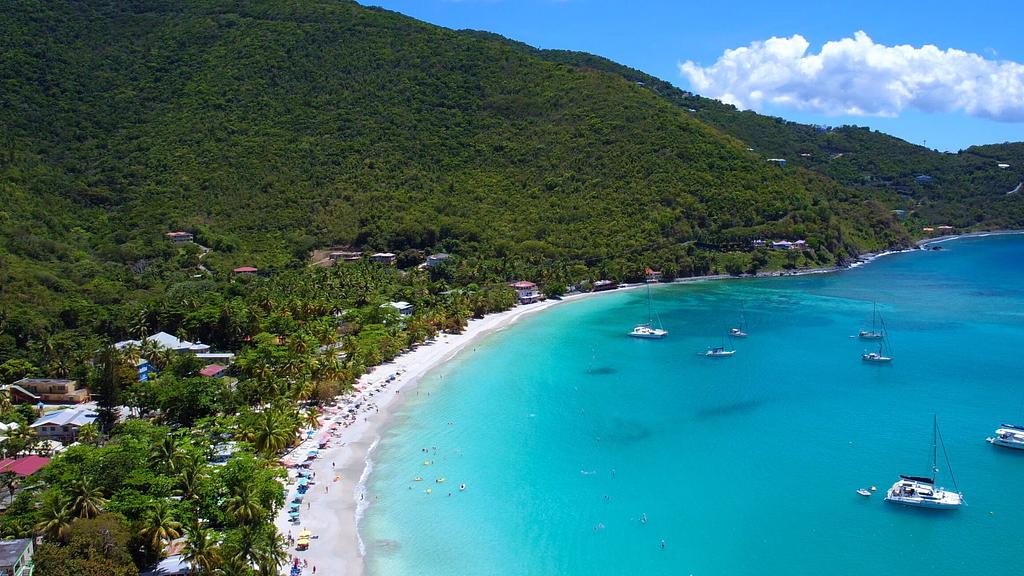 Aerial shot of Cane Garden Bay