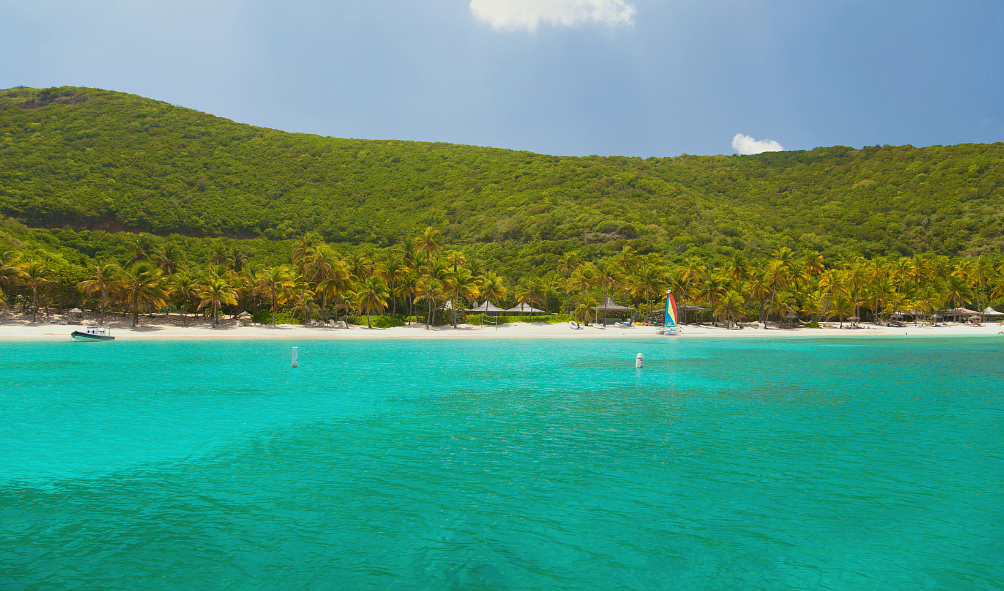 The beach at Deadman's bay, before Hurricane Irma