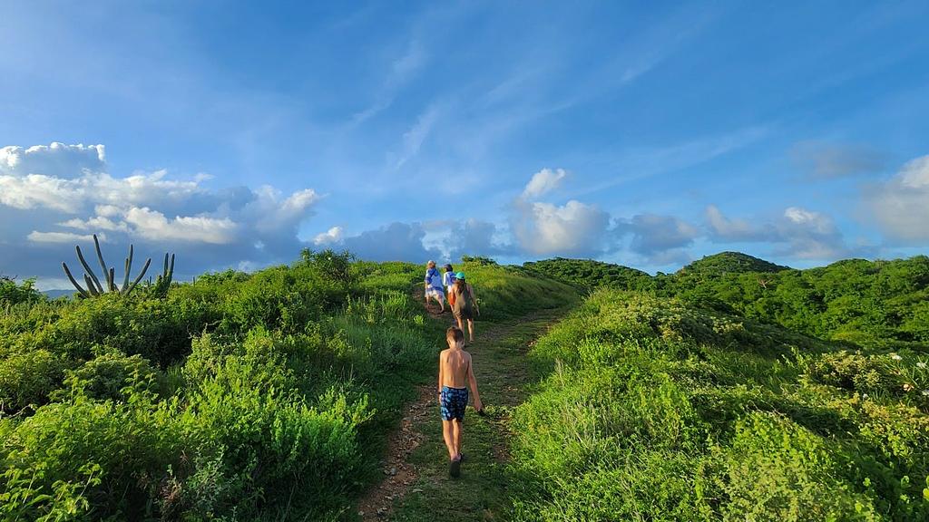 Hiking the Norman Island trails in search of lost treasure on our recent trip