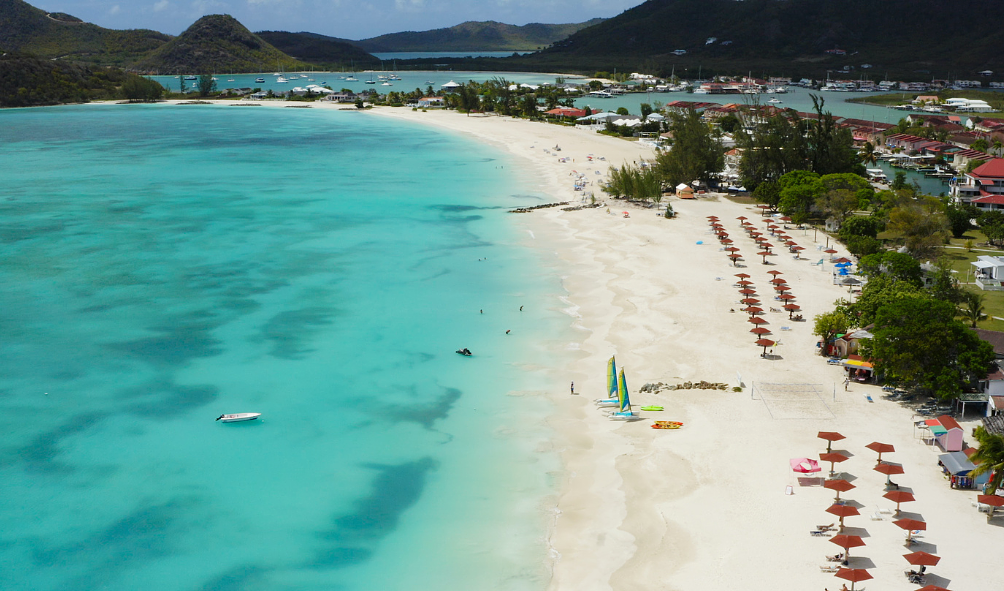 Th beach at Jolly Harbour