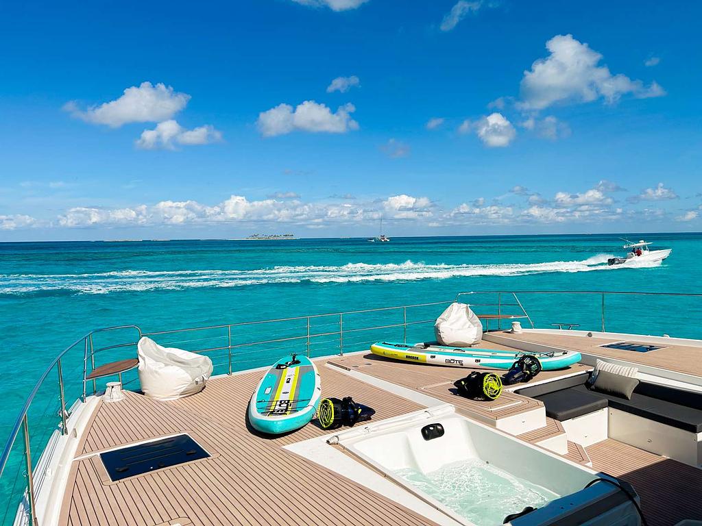 Princess Mila, a power cat available for charter in the Bahamas