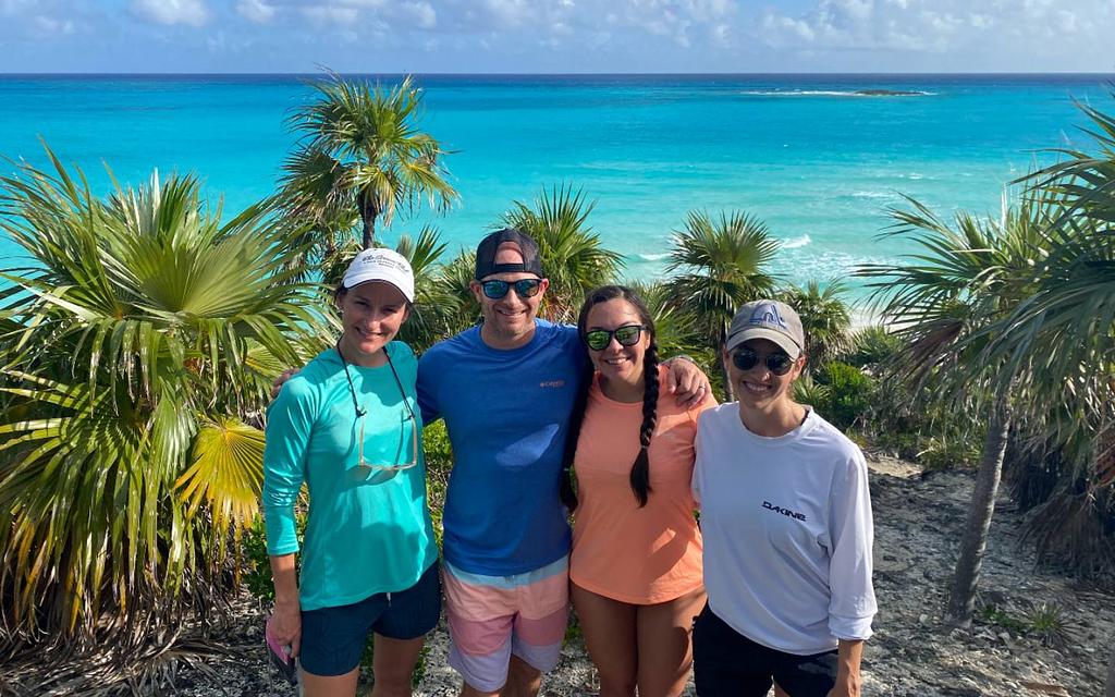 At the top of Camp Driftwood on a recent yacht charter trip