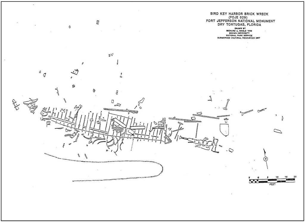Map of the wreck from the  NPS