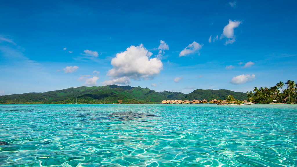 A typical lagoon in the Society Islands