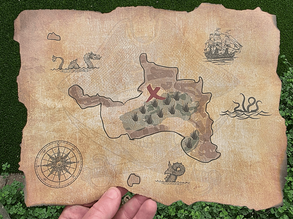 The Treasure Map I made for our family yacht charter