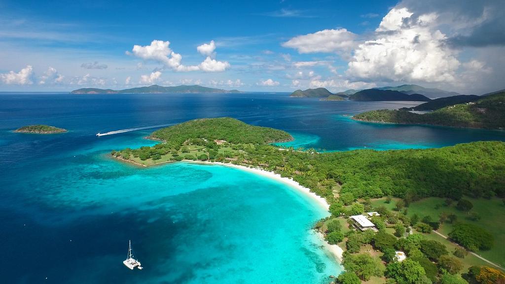 Aerial View of Caneel and Hawksnest Bay