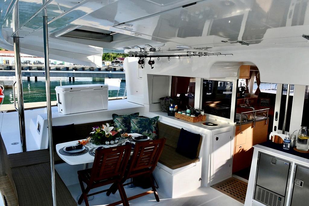 Expect to be pampered aboard a crewed yacht charter | This is the cockpit of Chaos Interrupted