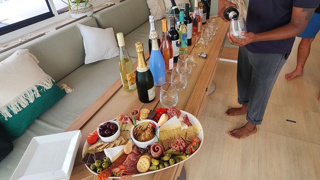 Appetizers and a wine tasting prepared by the chef