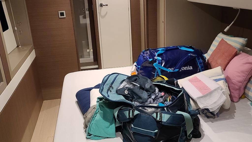 Getting ready to get unpacked after arriving the first evening