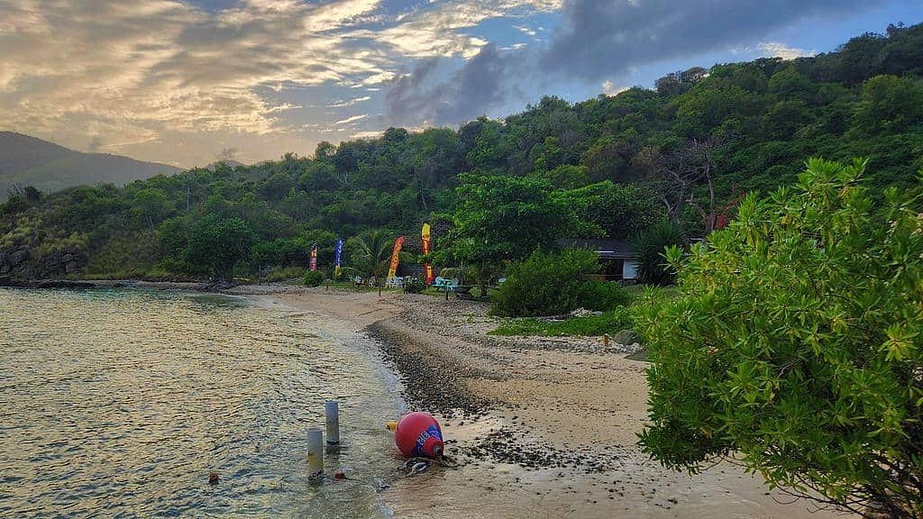 Heading over to B-Line Beach Bar for an evening drink and a game of cornhole.