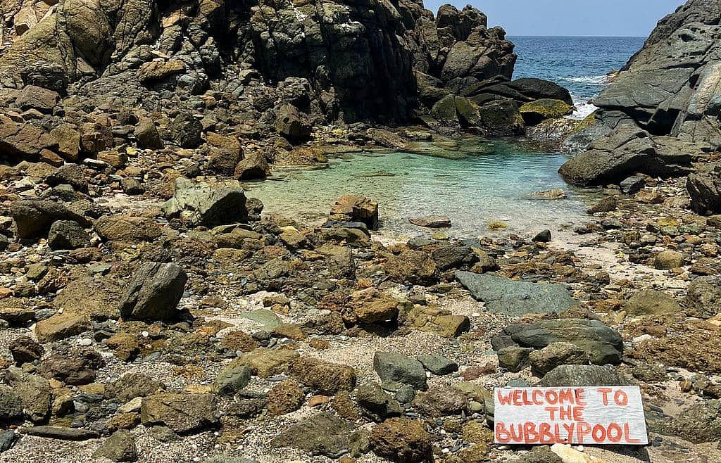 The Bubbly Pool on a calm day. When the swell cooperates, it turns into a natural jacuzzi.