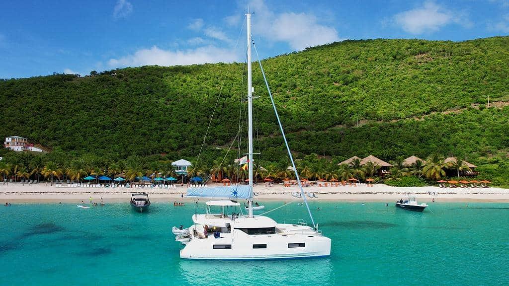 Anchored right in front of the Soggy Dollar. It's hard to beat this view for breakfast.